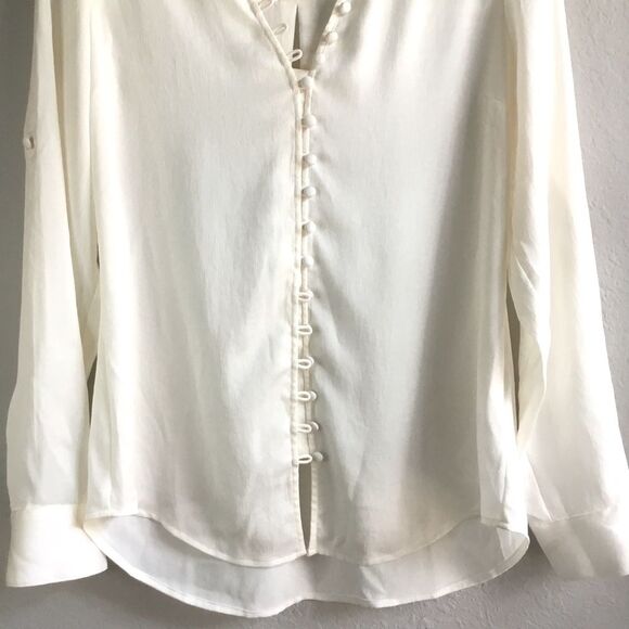 Express ruffle collar covered button and loop shirt Victorian western 1800s Med - Picture 3 of 9